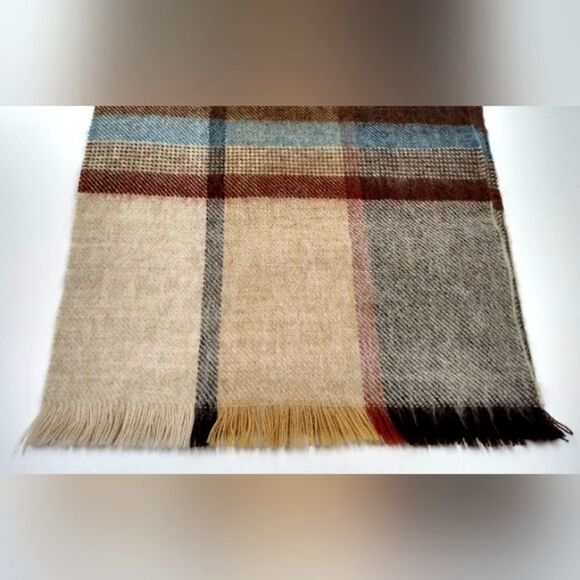 Wool Knit Long Fringe Winter Scarf Men's - Picture 2 of 11